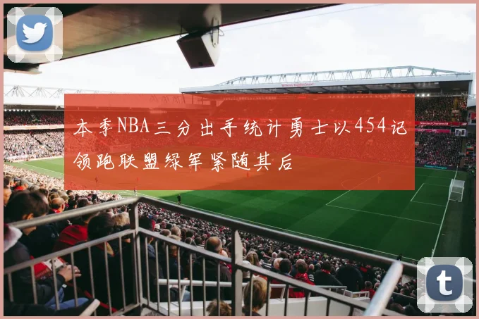 本季NBA三分出手统计勇士以454记领跑联盟绿军紧随其后
