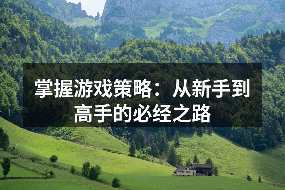 掌握游戏策略：从新手到高手的必经之路